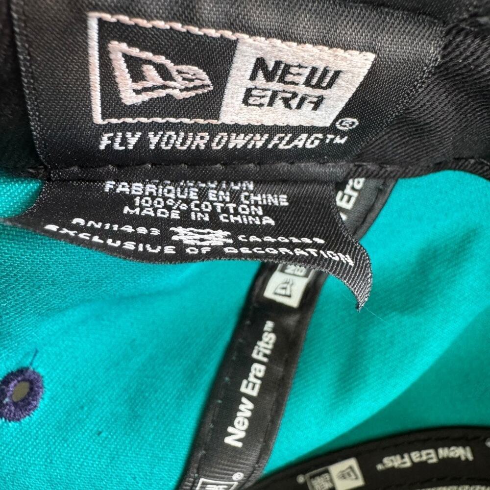 Charlotte Hornets Hat Cap Snap Back New Era Hardwood Classic 9Fifty Purple Teal - Picture 8 of 9